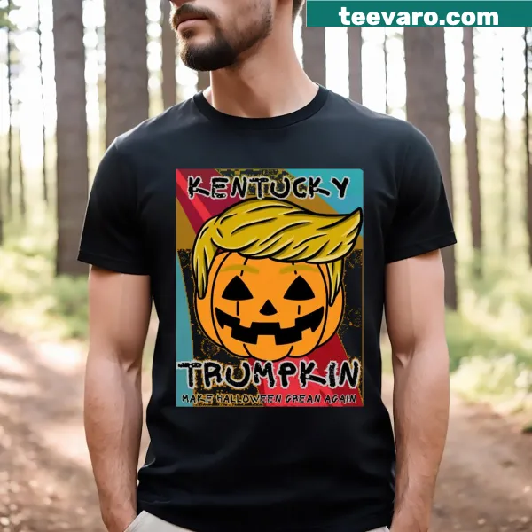 Cartoon Halloween design on a Kentucky-themed shirt.