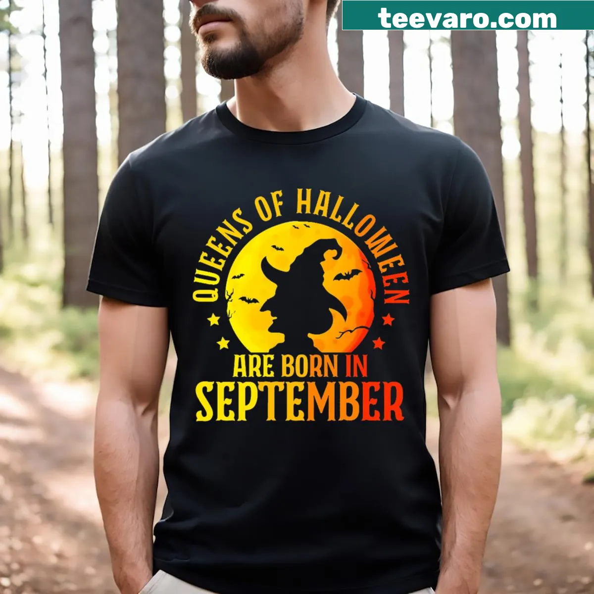 Birthday themed T-shirt for September Halloween babies — on a men's t-shirt