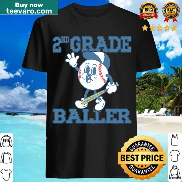 Kids t-shirt celebrating 2nd grade baseball enthusiasm
