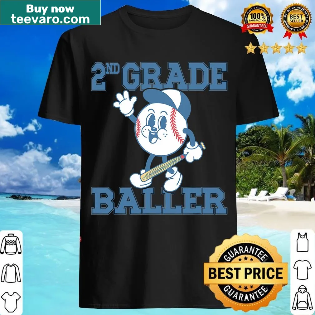 Kids t-shirt celebrating 2nd grade baseball enthusiasm — on a men's t-shirt