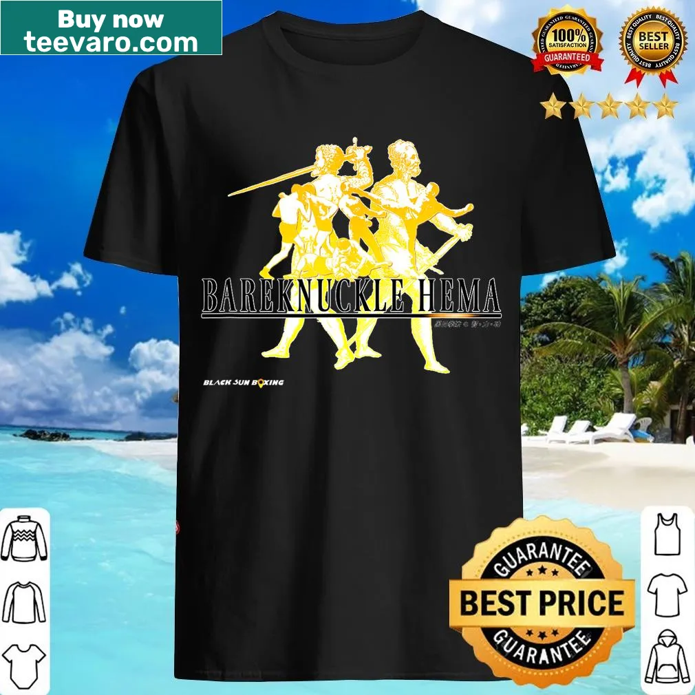 Bold t-shirt featuring bareknuckle fighting theme — on a men's t-shirt