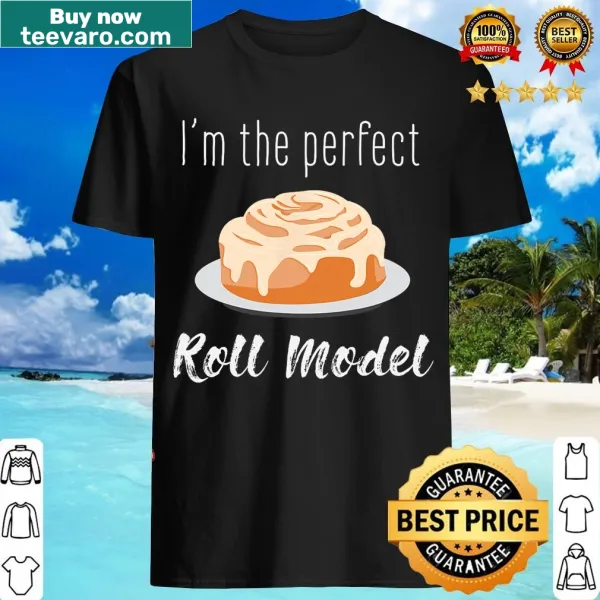 Cinnamon roll graphic with text 'Perfect Roll Model'