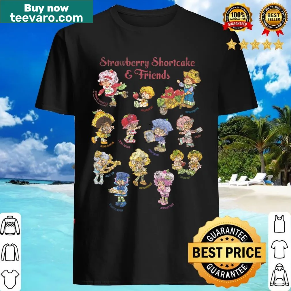 Vintage character sketchbook design featuring Strawberry Shortcake — on a men's t-shirt