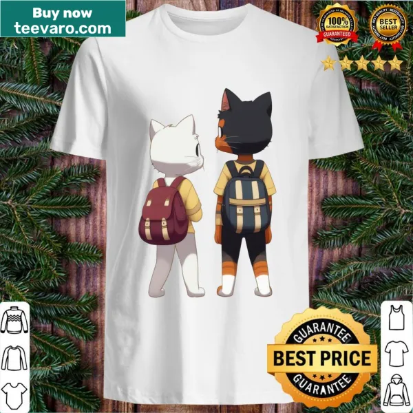 Cute school-ready cats illustration on kids T-shirt