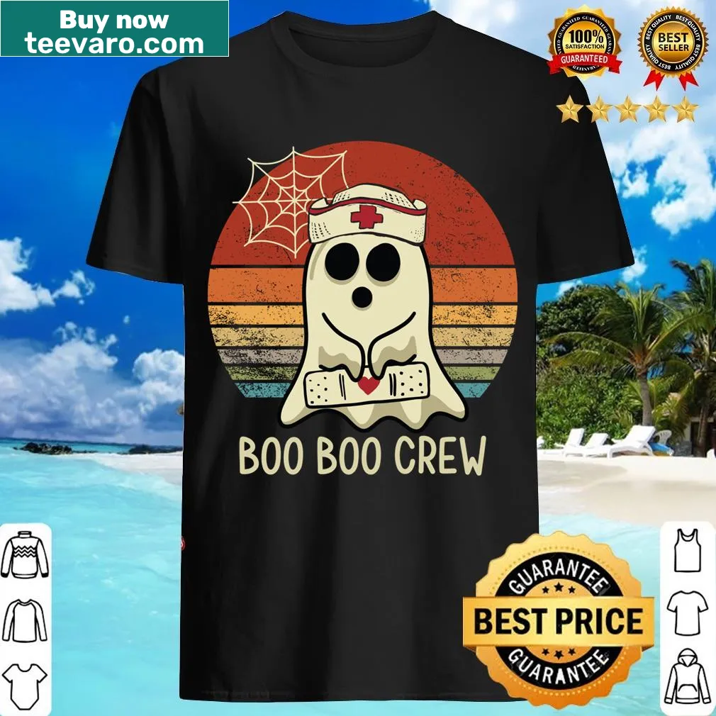Funny ghost themed Halloween T-shirt for nurses — on a men's t-shirt