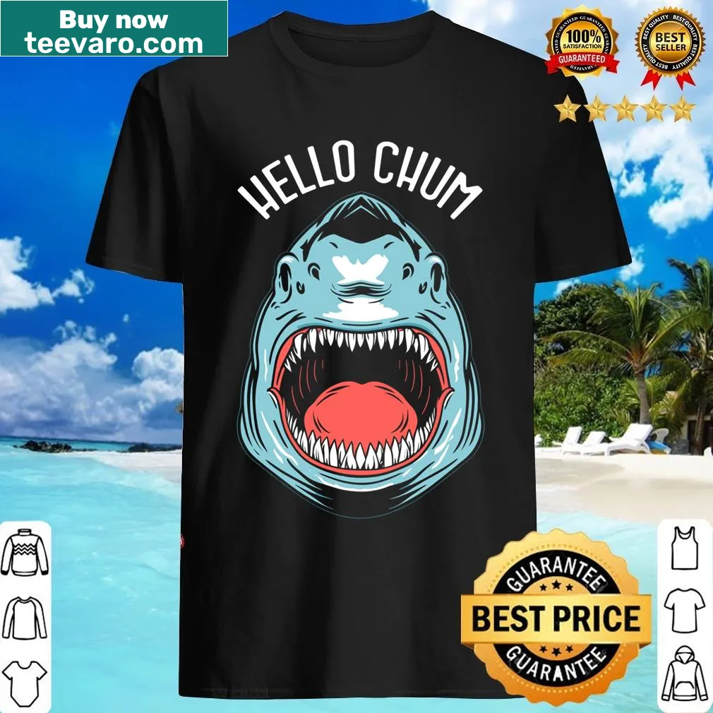 Funny t-shirt with shark fishing phrase and design — on a men's t-shirt