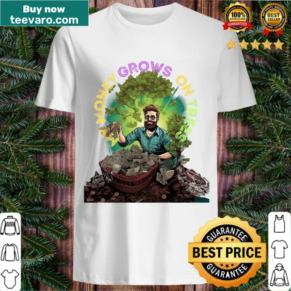 Text stating 'My Money Grows On Trees' on an arborist T-shirt
