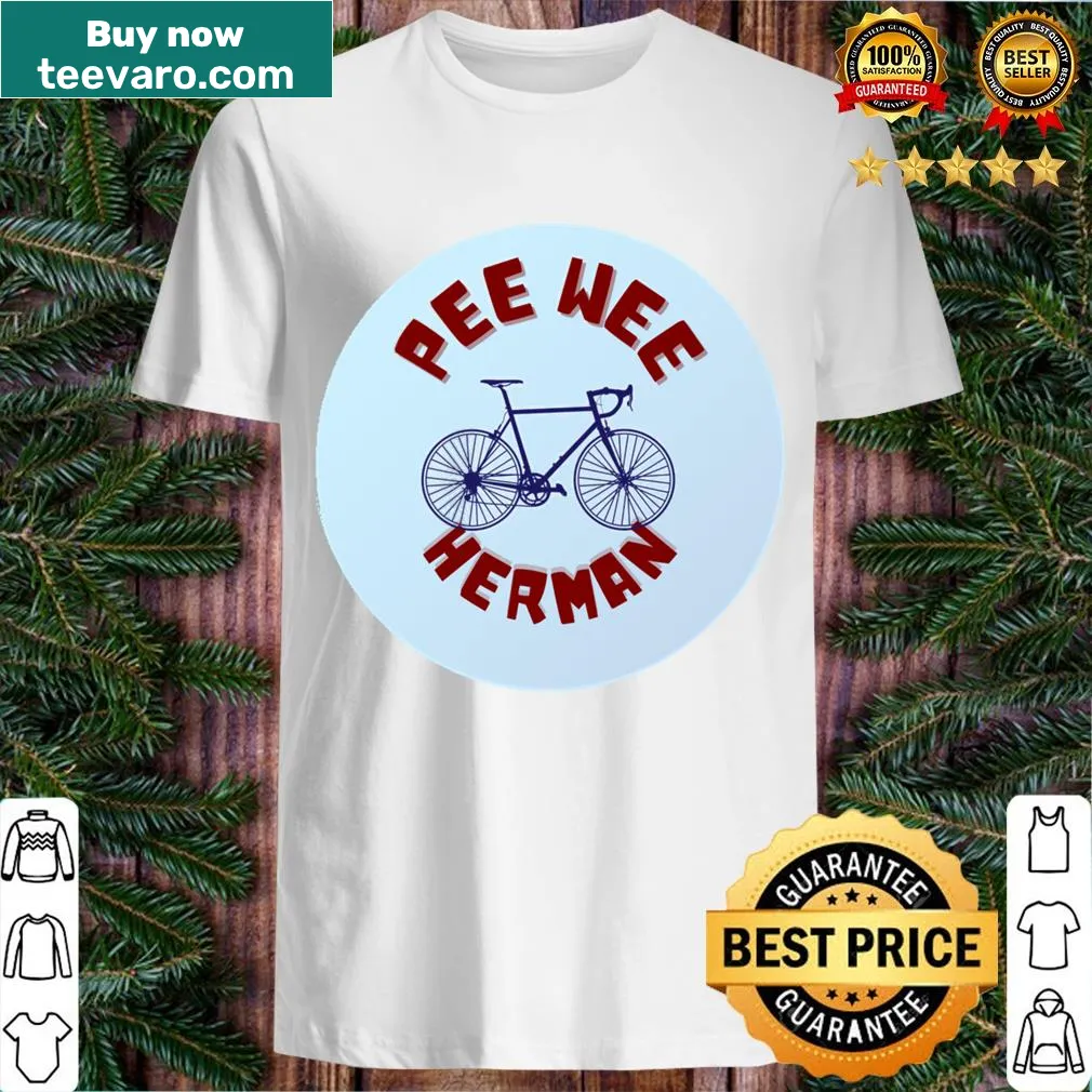 Illustration of Pee Wee Herman on his bike on a T-shirt. — on a men's t-shirt
