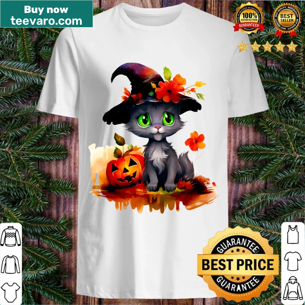 Illustration of black cats wearing hats on a cute T-shirt — on a men's t-shirt