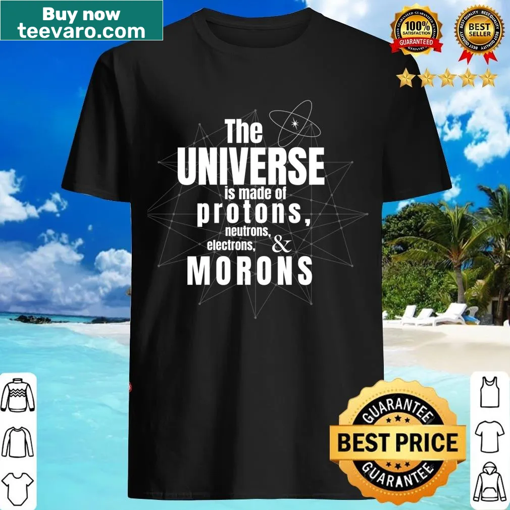 Funny physics t-shirt with a humorous science graphic. — on a men's t-shirt
