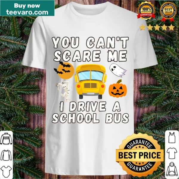 Funny Halloween t-shirt for school bus drivers with bold text