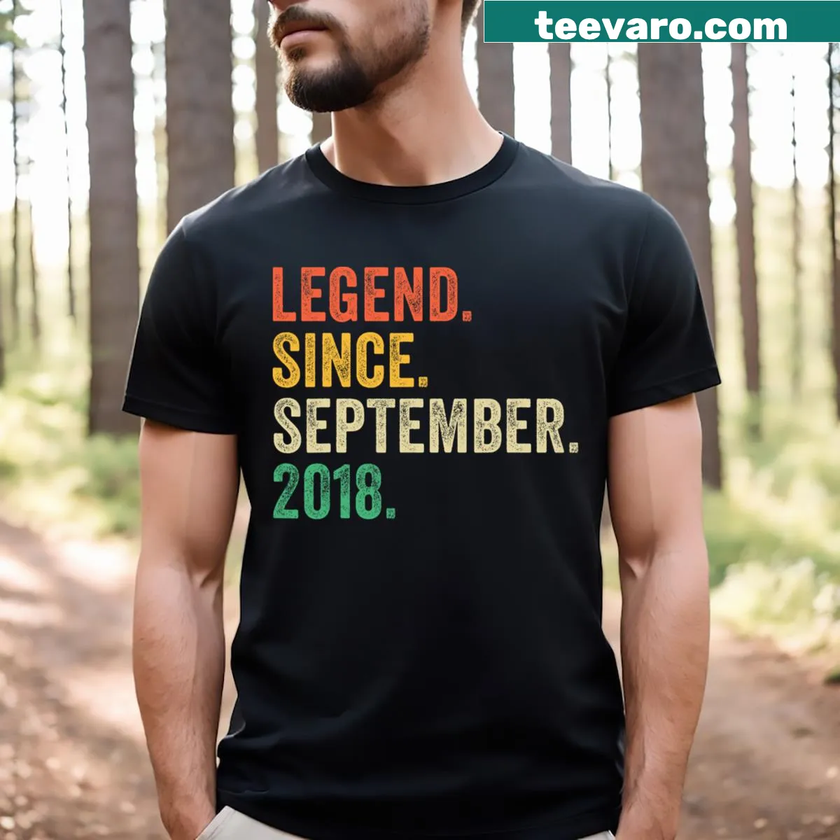 Birthday t-shirt for kids celebrating 5th birthday with bold text — on a men's t-shirt