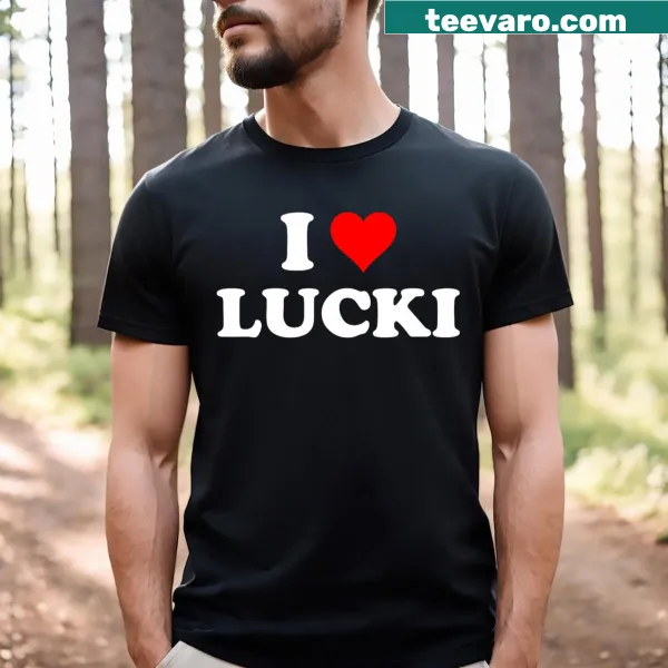 I Love Lucki T-shirt featuring a heart graphic