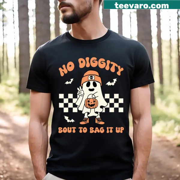 Fun Halloween T-shirt for kids with a whimsical ghost and playful text.