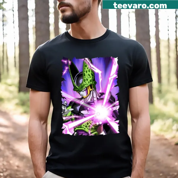 Anime-themed T-shirt featuring a graphic of Cell character