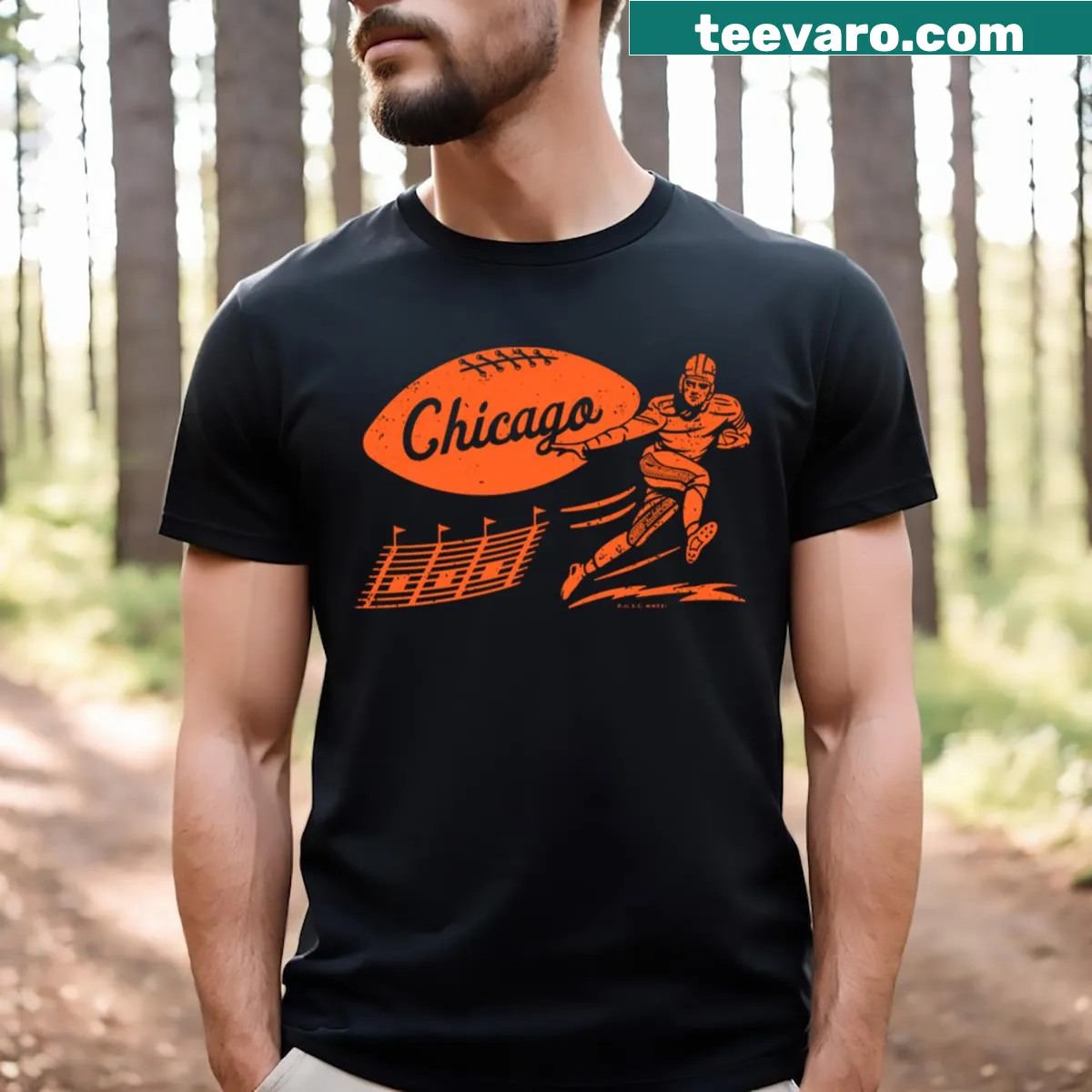 Vintage Chicago Bears T-shirt with classic wordmark design — on a men's t-shirt