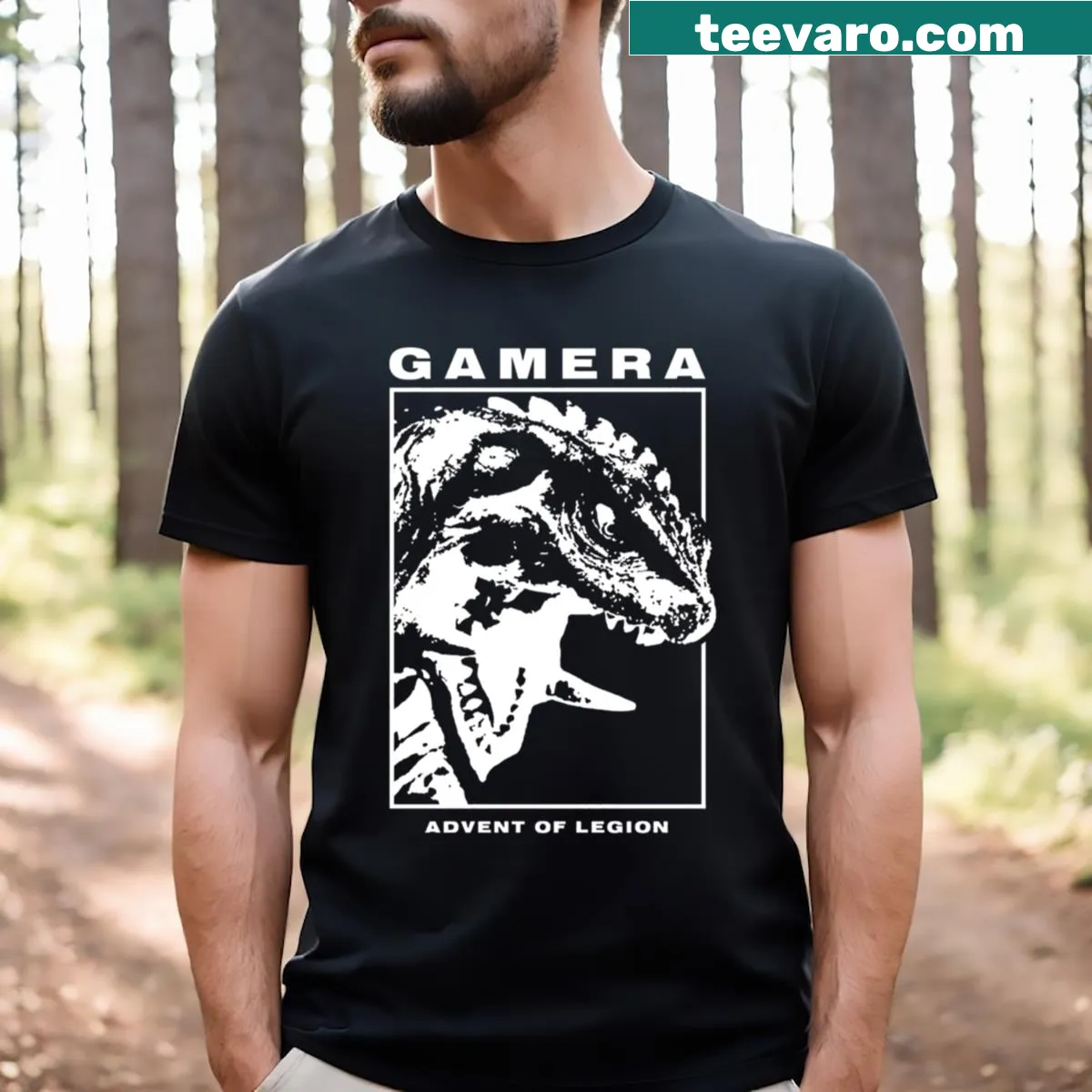 Gamera T-shirt featuring the iconic monster in action — on a men's t-shirt