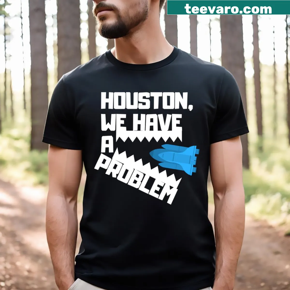 Houston Ship T-shirt with a detailed maritime graphic — on a men's t-shirt
