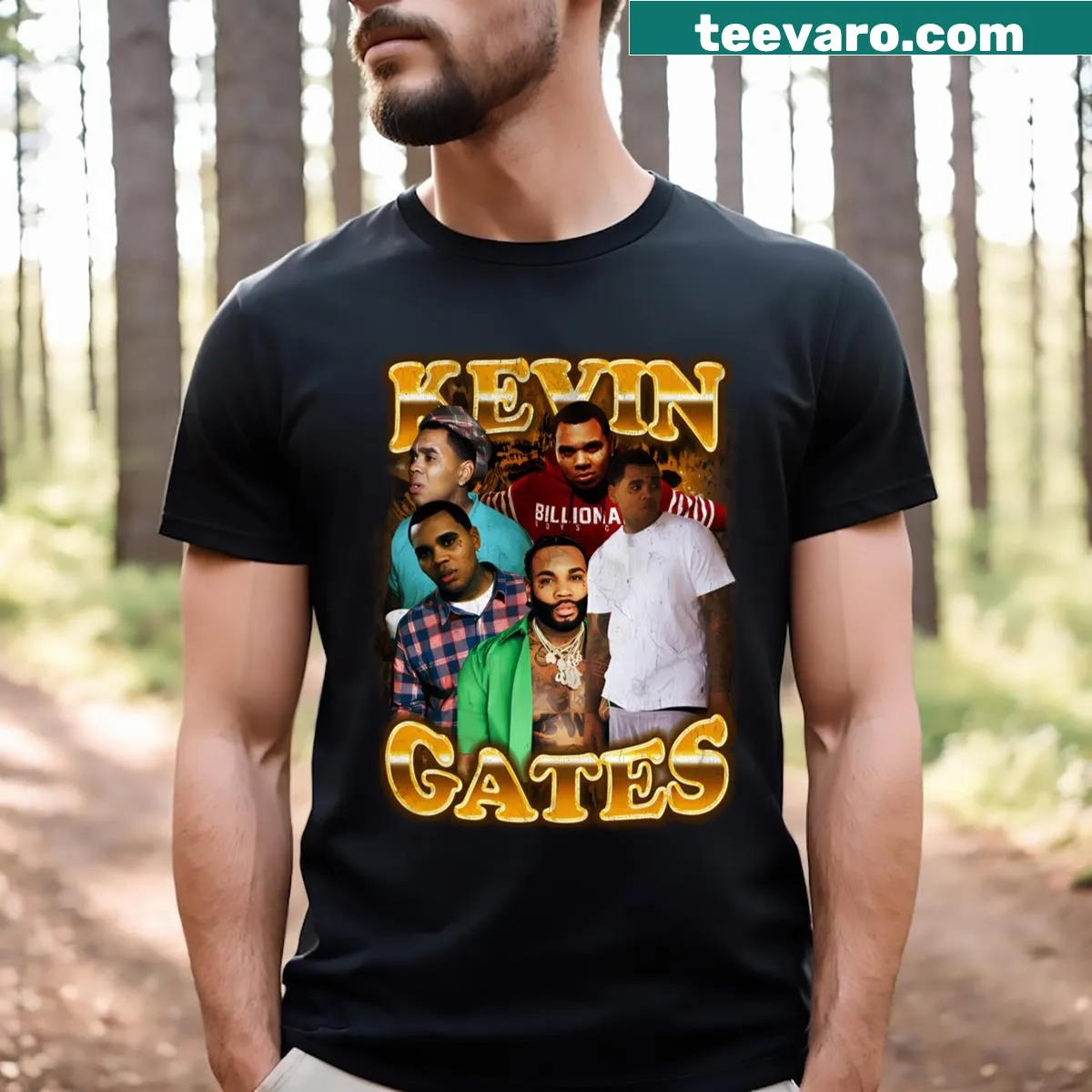 Vintage Kevin Tour T-shirt with nostalgic print — on a men's t-shirt
