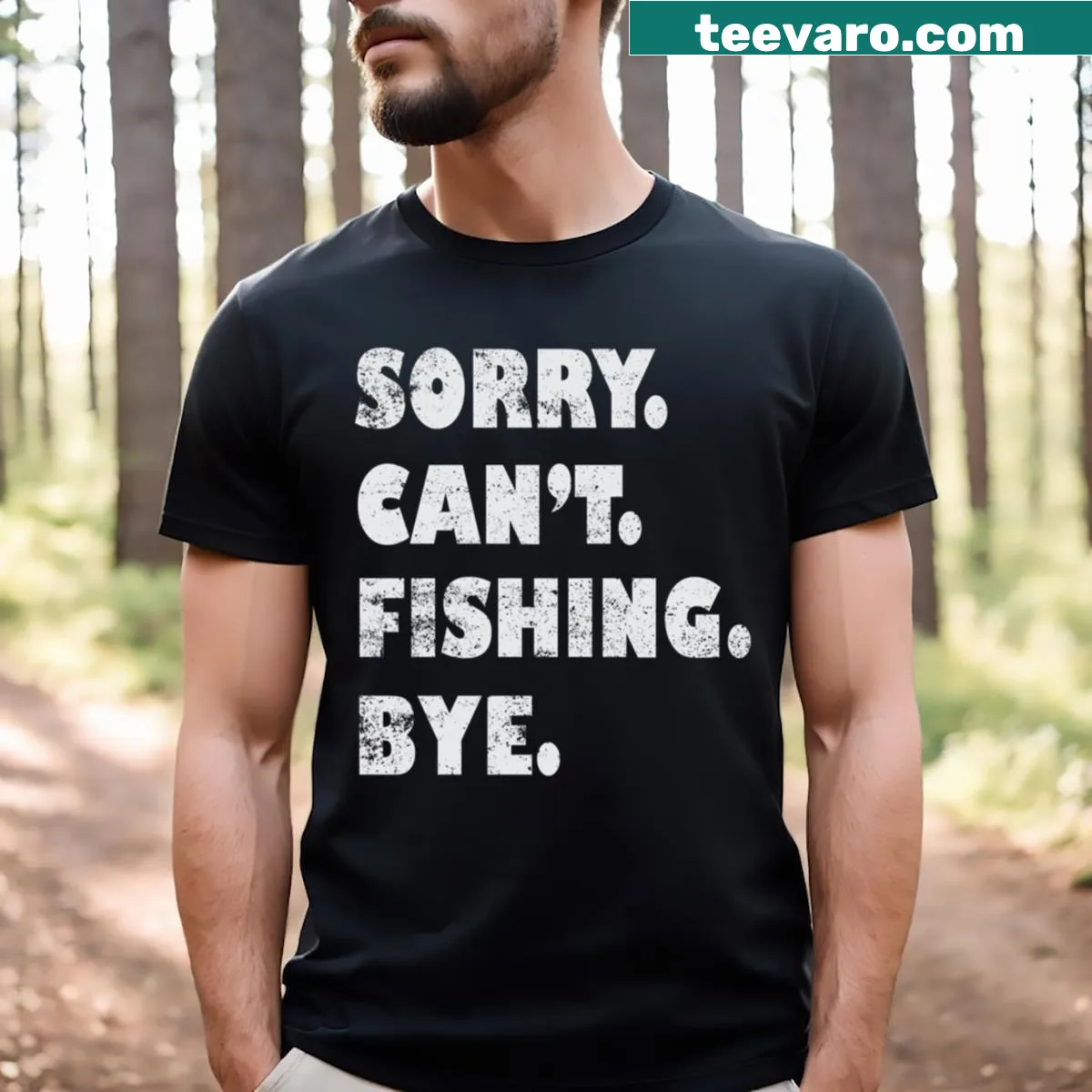 Funny fishing-themed T-shirt with humorous quote — on a men's t-shirt