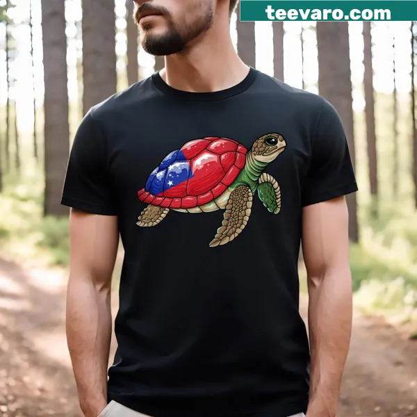 T-shirt with a turtle and the Samoa flag illustration