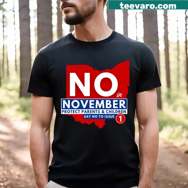 T-shirt with the phrase 'Vote No In November'