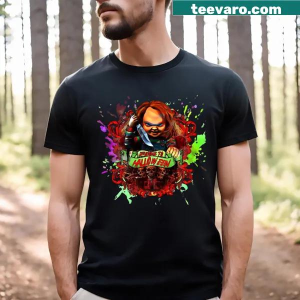 Funny Halloween Party T-shirt with playful seasonal graphics.
