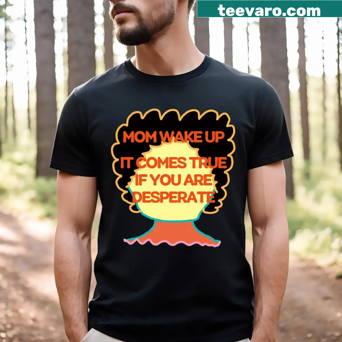 Typography design saying 'Love My Mom' on a T-shirt. — on a men's t-shirt