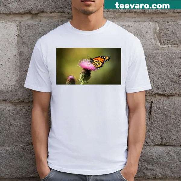 Illustration of a Monarch butterfly on a T-shirt