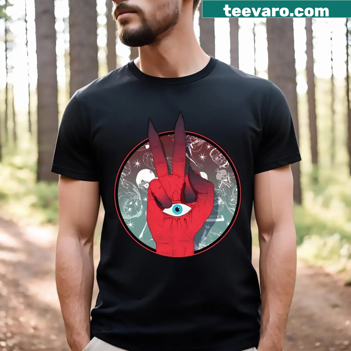 Queens Of The Stone Age band logo graphic T-shirt — on a men's t-shirt