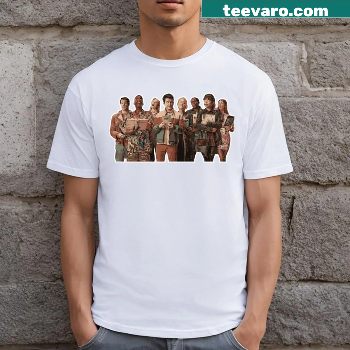 Illustrative graphic T-shirt inspired by Sex Education Season 4 — on a men's t-shirt