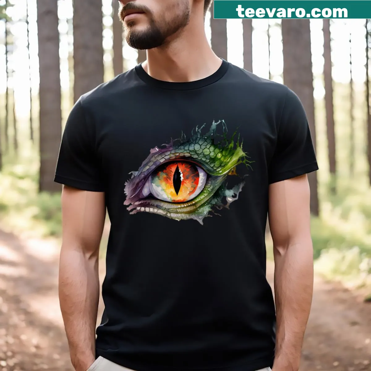 Cartoon T-Rex design on a playful dinosaur t-shirt — on a men's t-shirt