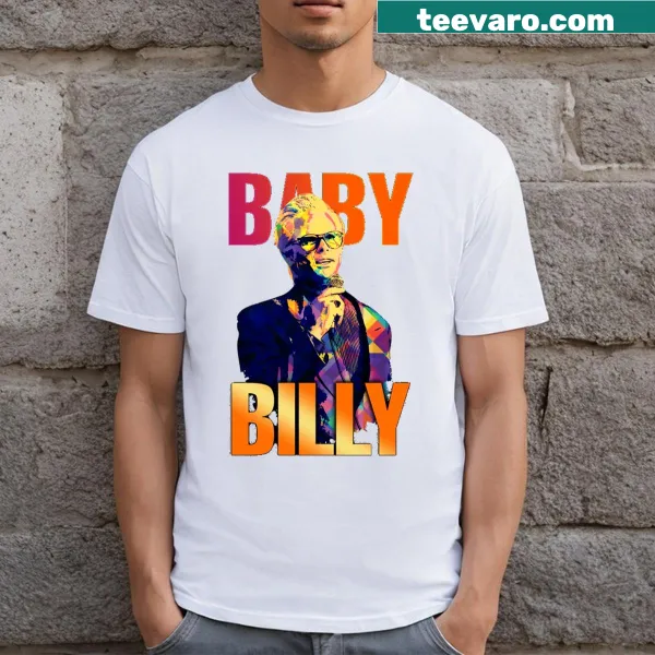 Whimsical pop-art graphic of Baby Billy on a t-shirt