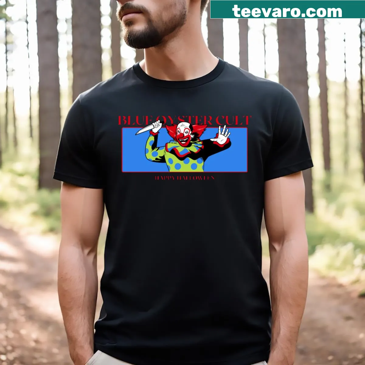 Retro T-shirt celebrating Blue Oyster Cult — on a men's t-shirt