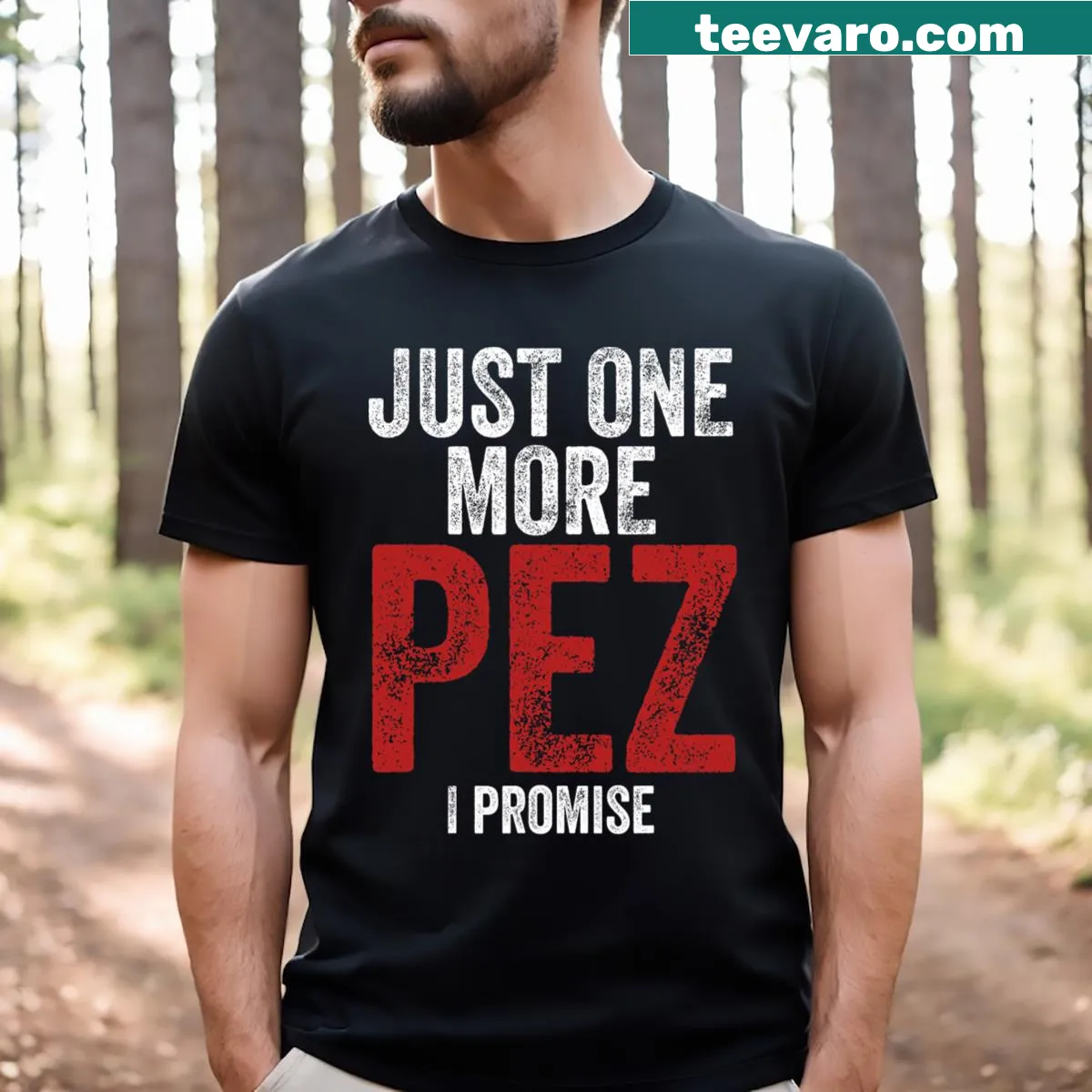 80's Pez dispenser collector t-shirt with playful illustrations — on a men's t-shirt