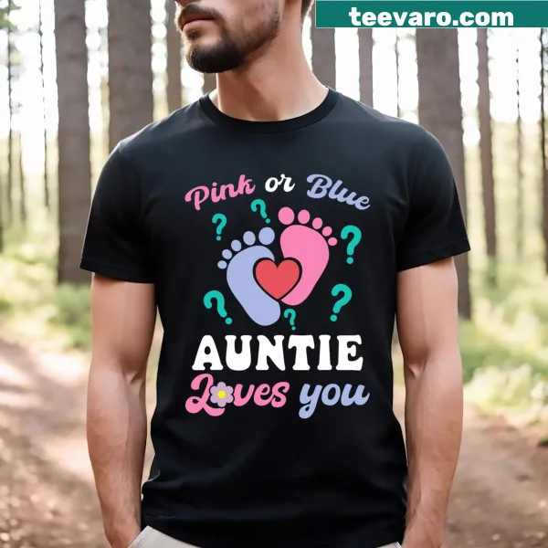 Typography design for aunt's gender reveal party t-shirt