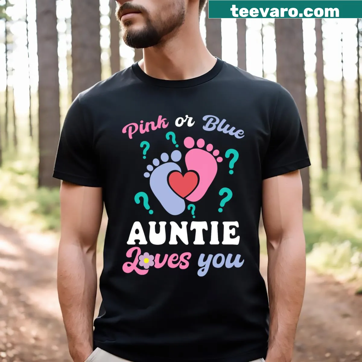 Typography design for aunt's gender reveal party t-shirt — on a men's t-shirt