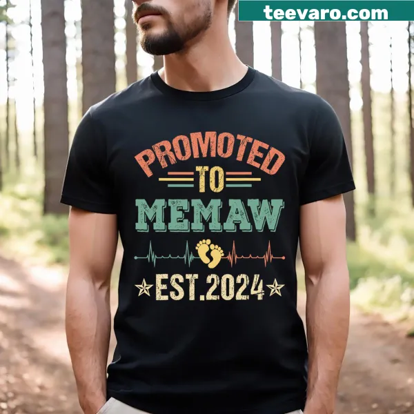 Vintage T-shirt celebrating first-time grandmother with 'First Time Memaw' text