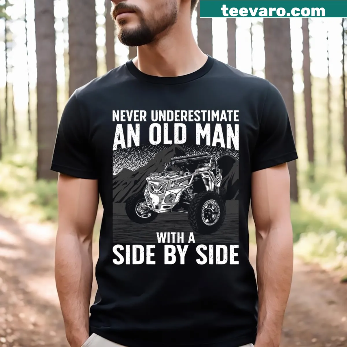 Fun UTV riding design on a grandpa t-shirt — on a men's t-shirt