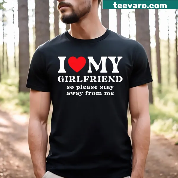 Couples T-shirt with humorous text about love and space