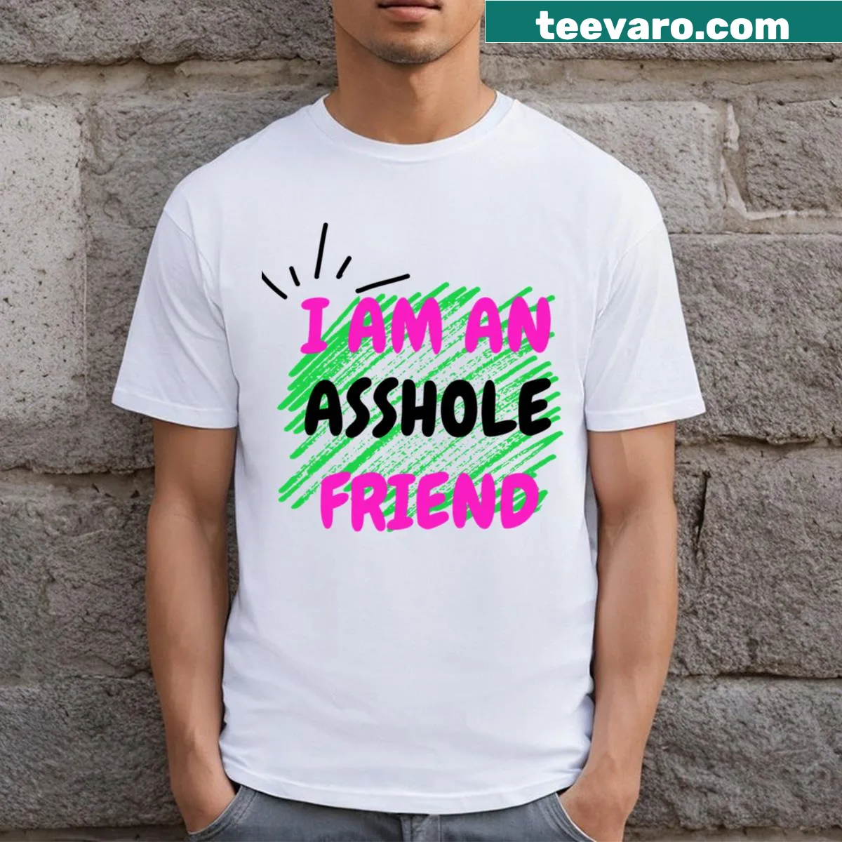Edgy T-shirt for men featuring humorous text — on a men's t-shirt