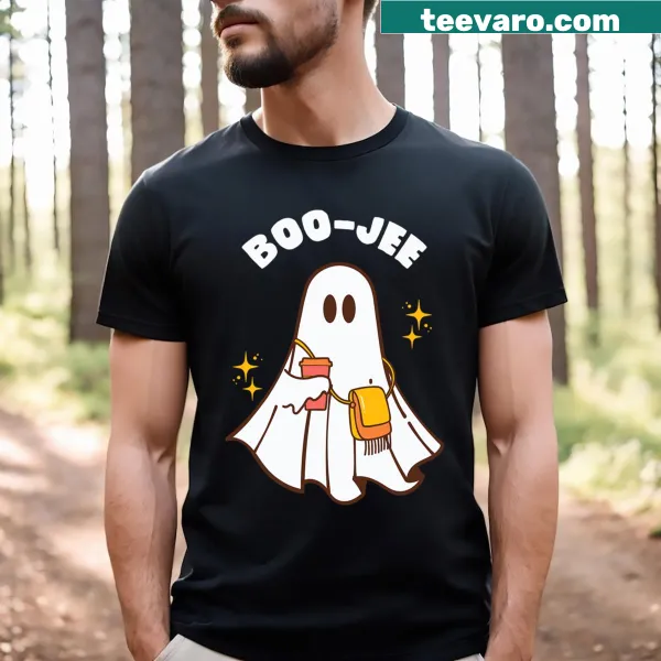 Cute ghost graphic with text Boujee Boo Jee for Halloween