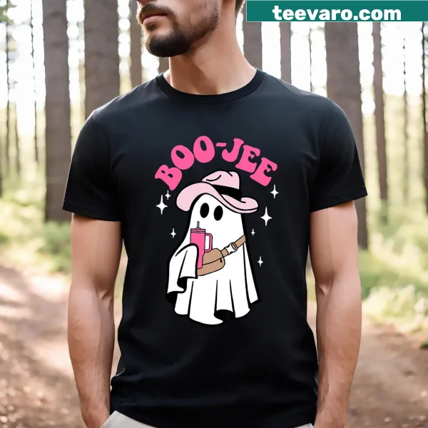 Funny ghost graphic with Boujee Boojee text for Halloween