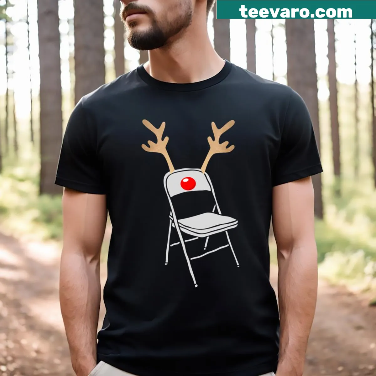 T-shirt with text about Alabama Holiday and folding chair — on a men's t-shirt