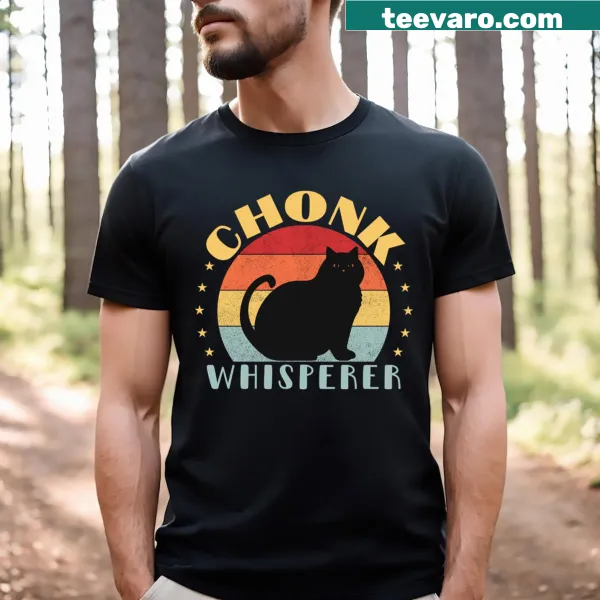 Retro t-shirt featuring 'Chonk Whisperer' text