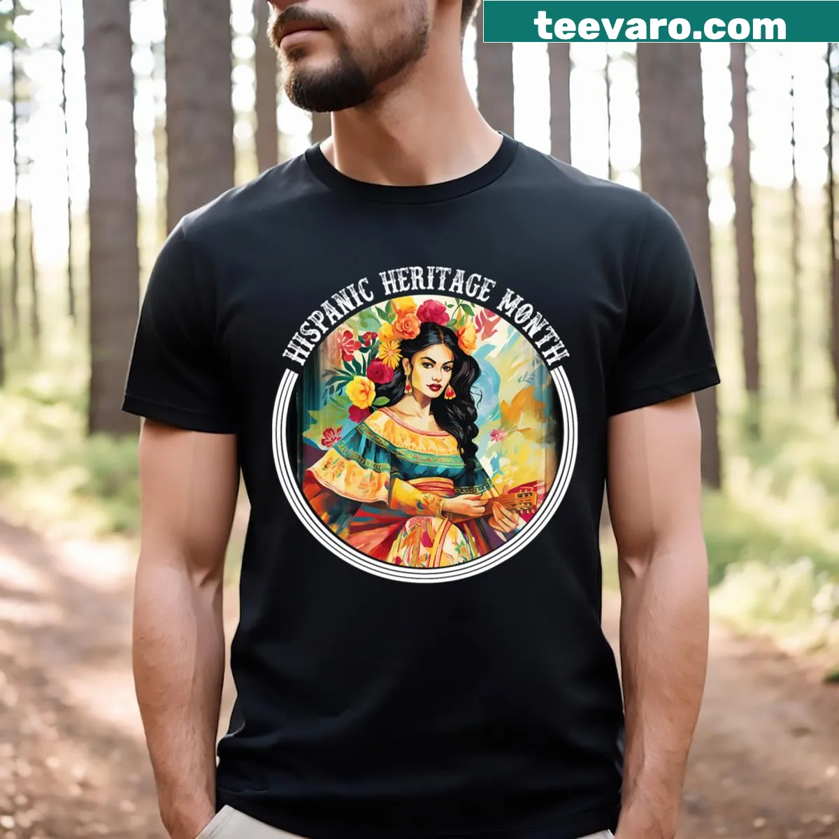 Hispanic Heritage Month T-shirt for teachers, featuring kids-friendly graphics — on a men's t-shirt