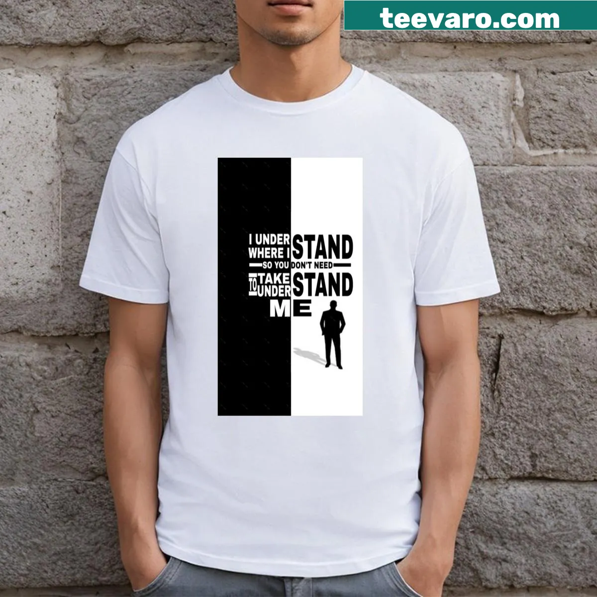 Humorous shirt with the phrase about self-awareness — on a men's t-shirt