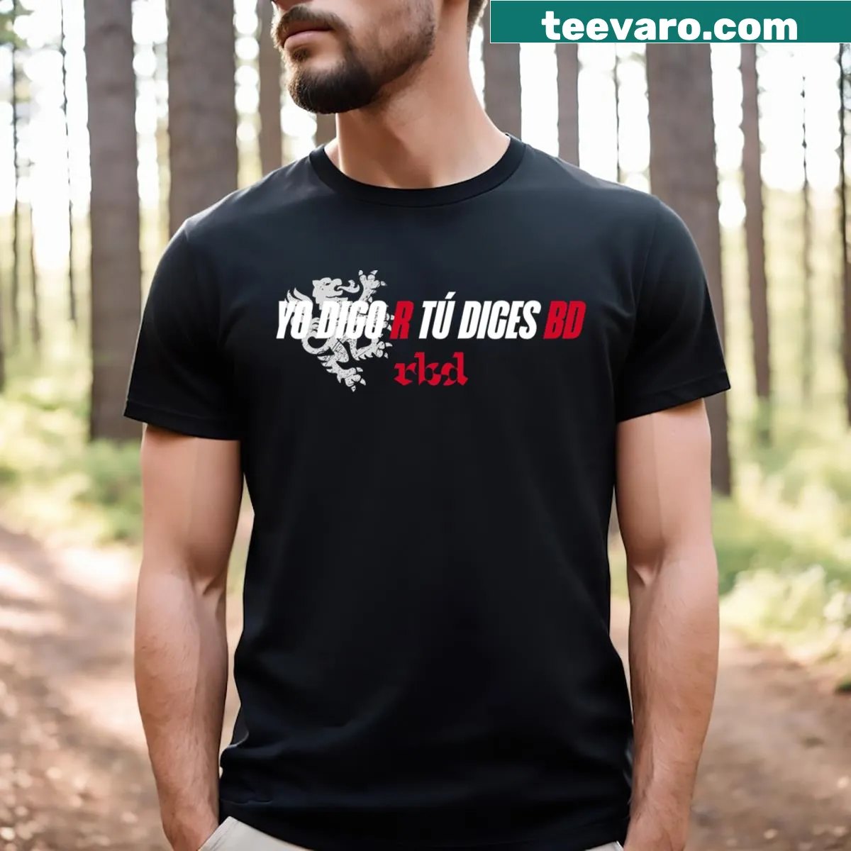 Rbd Rebelde Tour 2023 concert T-shirt with bold tour typography — on a men's t-shirt