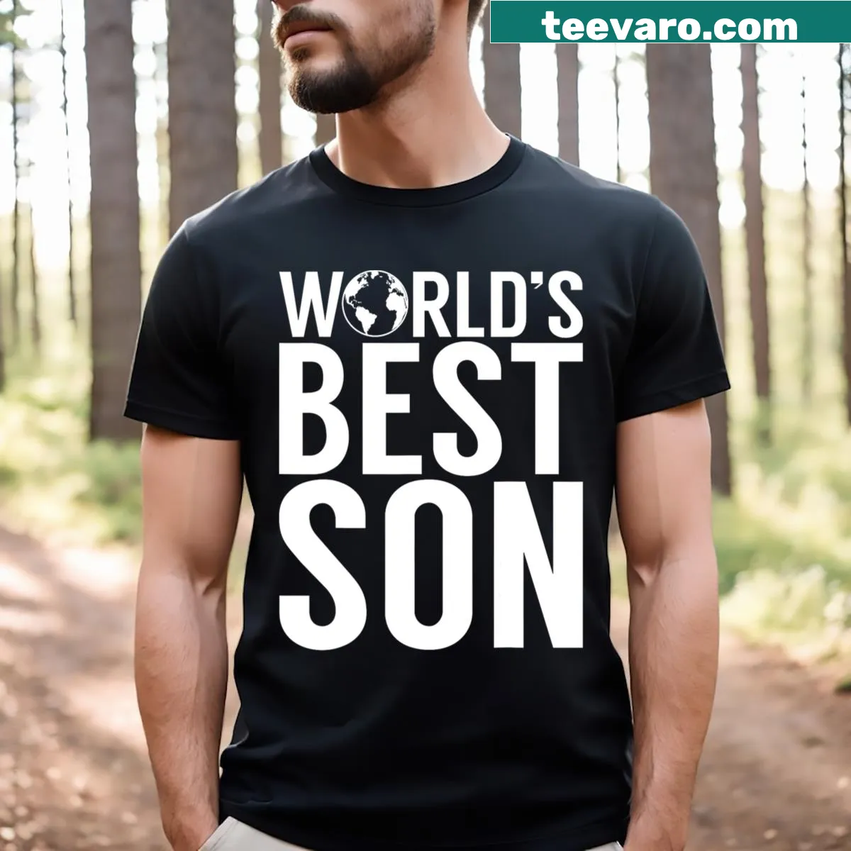 T-shirt displaying 'World's Best Son' text design — on a men's t-shirt
