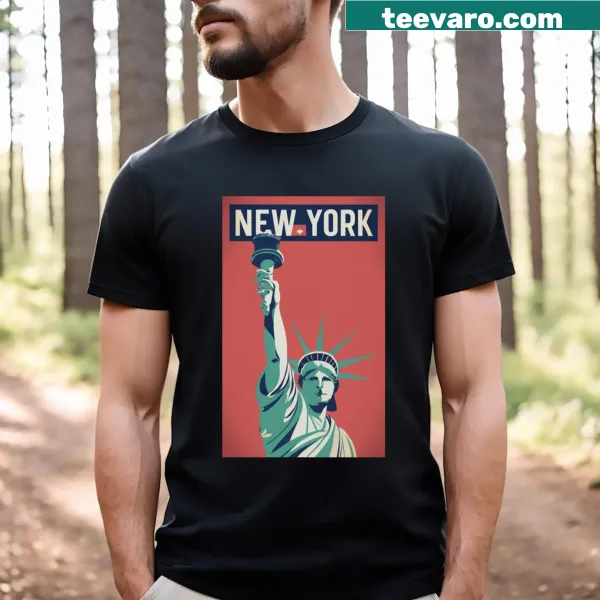 Vintage travel art T-shirt featuring New York design